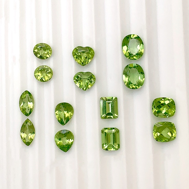 Peridot Fat Square Cushion Cut Loose Stones - 이미지 6
