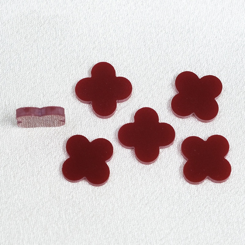 Synthetic Turquoise Four-Leaf Clover Burgundy Turquoise - 이미지 3