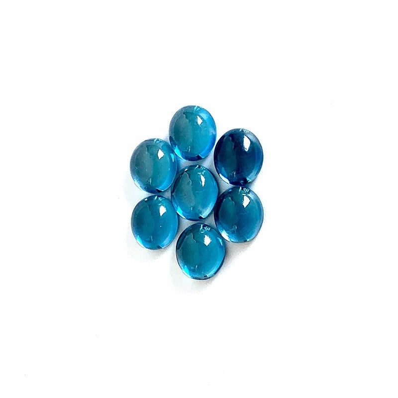 London Blue Topaz Round Shape Cabochons Cut Gems - 이미지 3