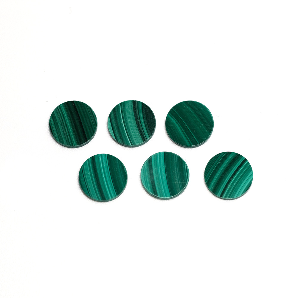 Double Plane Natural Malachite Gemstone Disc Loose Stones - 이미지 2