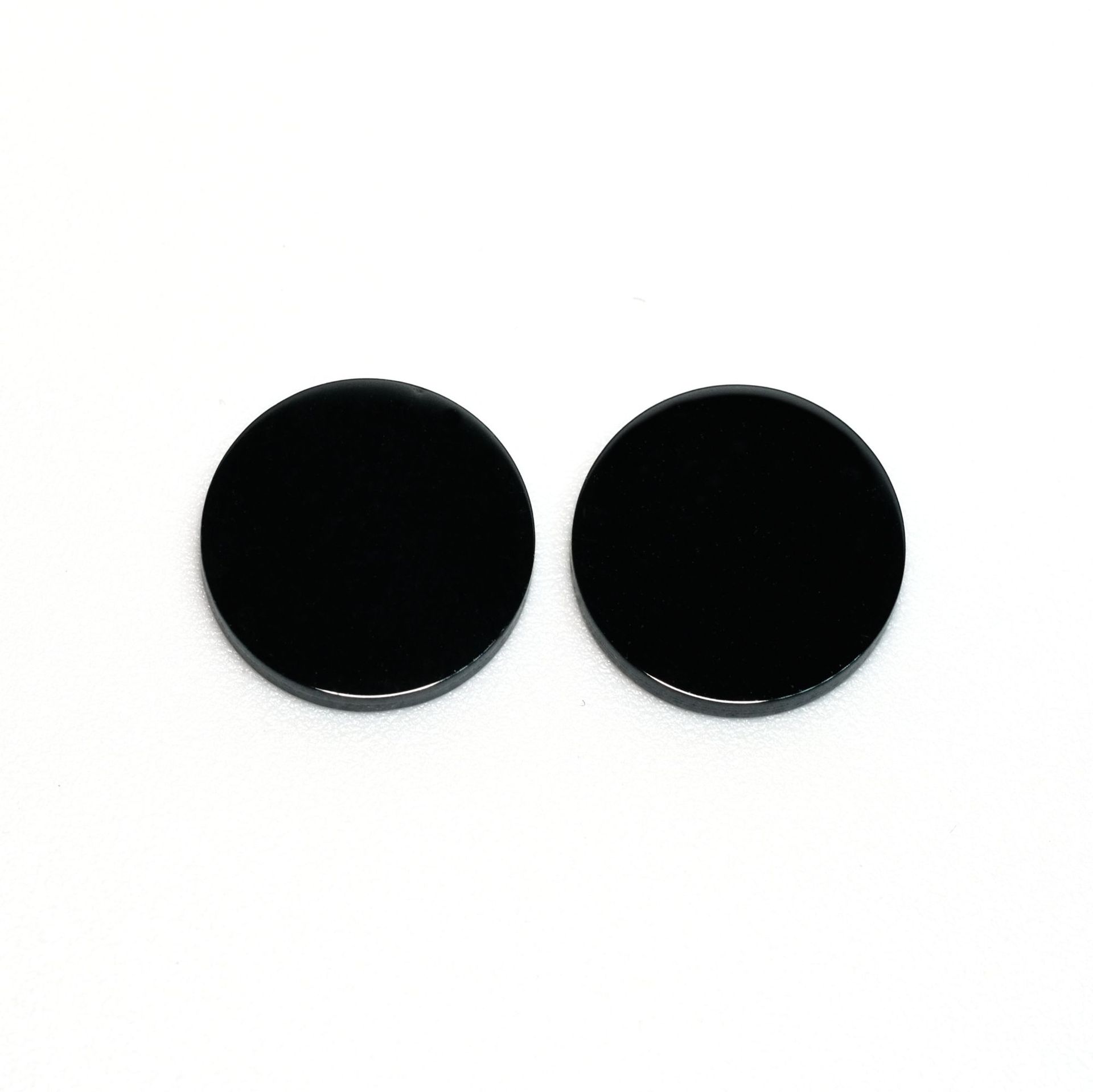 Natural Black Agate Disc Round Cut Black Gemstones - 이미지 4