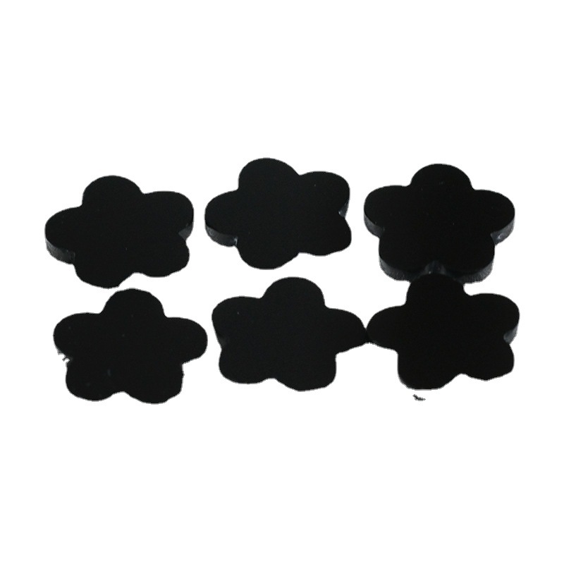 Natural Black Agate Five-leaf Flower Double Plane - 이미지 7