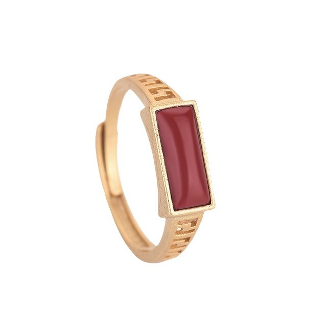 Ancient Gold Plated Imitation Southern Ruby Rings - 이미지 3