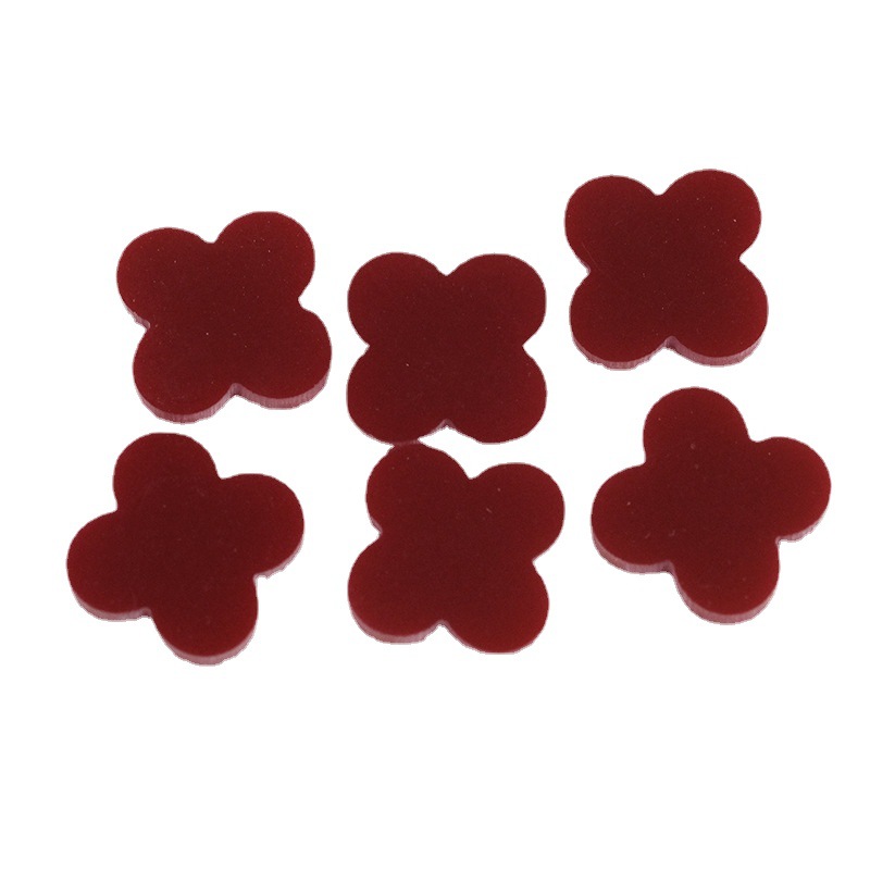Synthetic Turquoise Four-Leaf Clover Burgundy Turquoise - 이미지 4