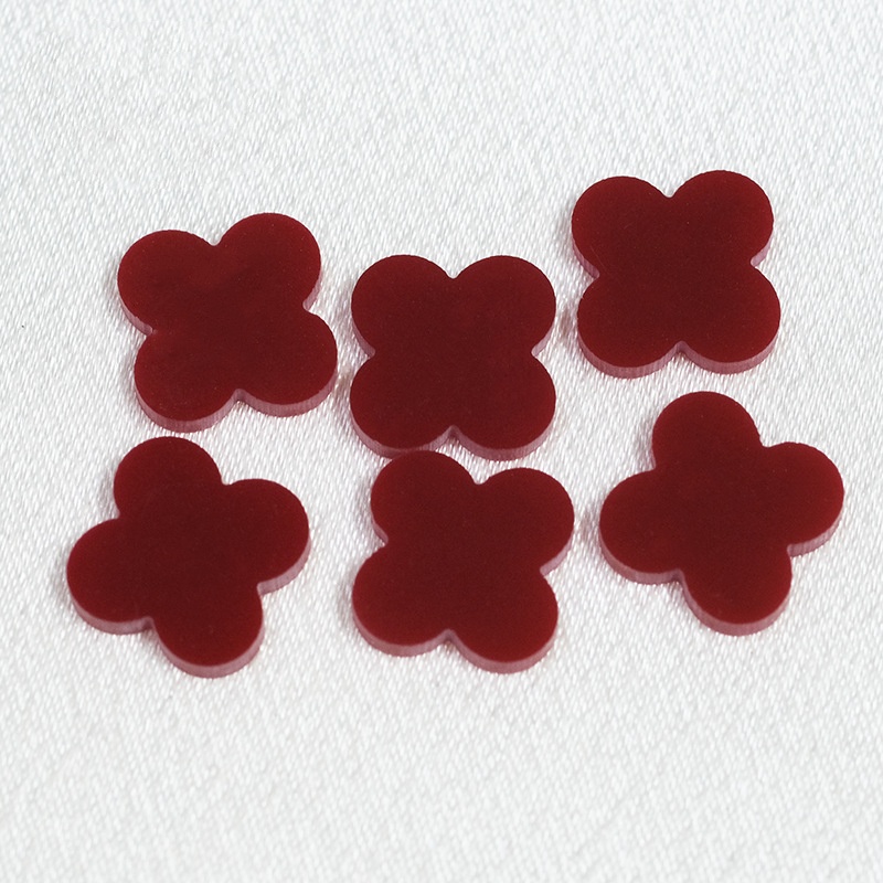 Synthetic Turquoise Four-Leaf Clover Burgundy Turquoise - 이미지 5