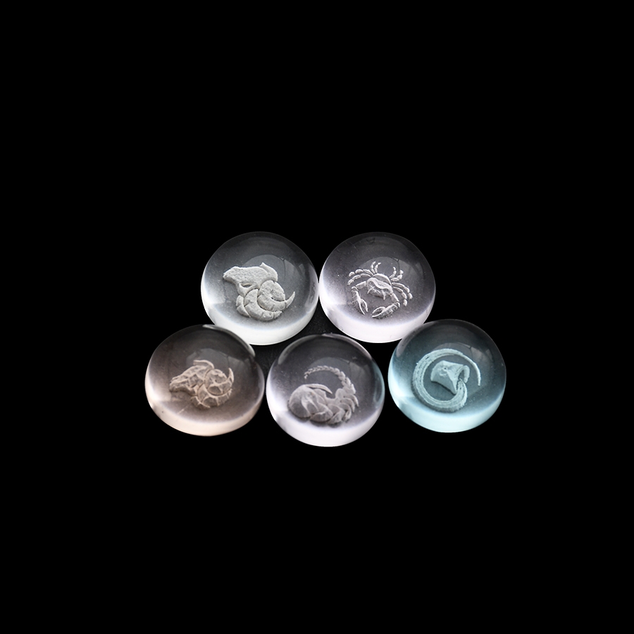 Round Shape Cabochon Glass Constellation pattern Engraving - 이미지 4