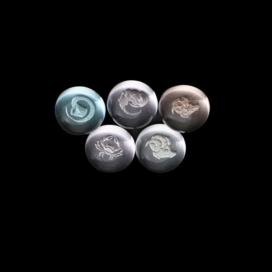 Round Shape Cabochon Glass Constellation pattern Engraving - 이미지 6