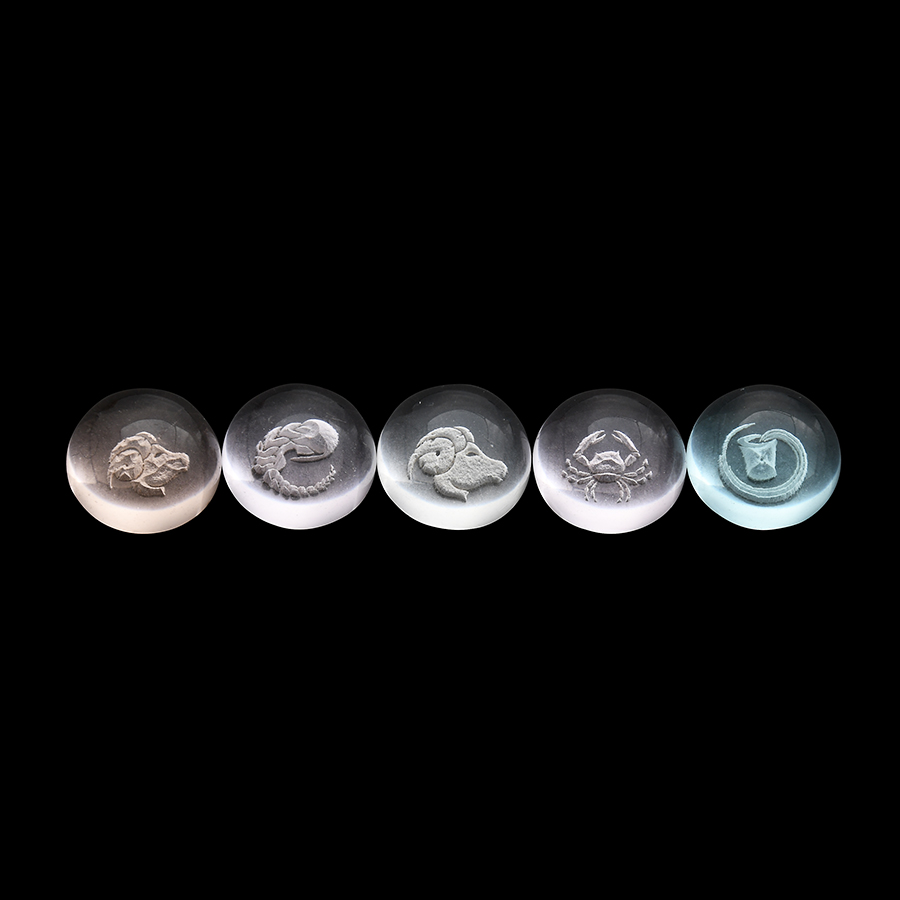 Round Shape Cabochon Glass Constellation pattern Engraving - 이미지 5