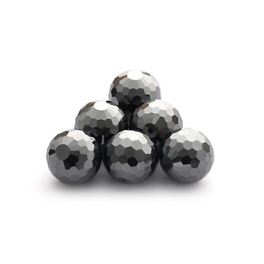 Hematite Round Beads Faceted Cutting - 이미지 2