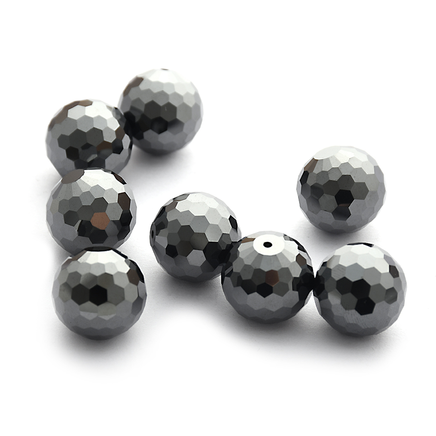 Hematite Round Beads Faceted Cutting - 이미지 4