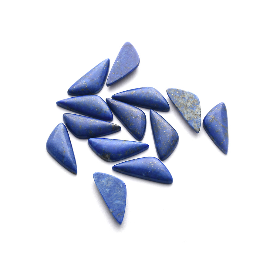 100% Natural Lapis Lazuli Loose Gemstone Triangle Cabochon - 이미지 4