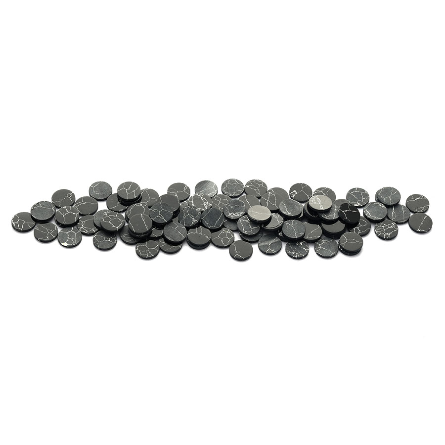 Black Synthetic turquoise Circle Flat back Cut - 이미지 4