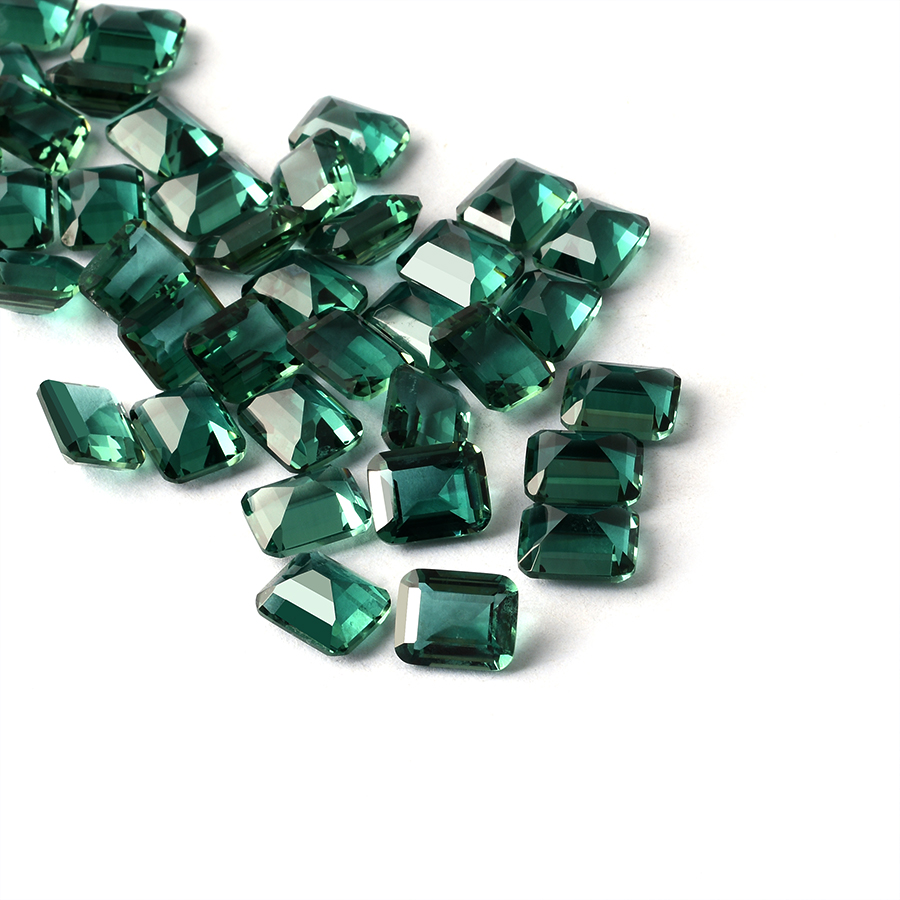 Green Glass Emerald Cut For Jewelry Making - 이미지 5