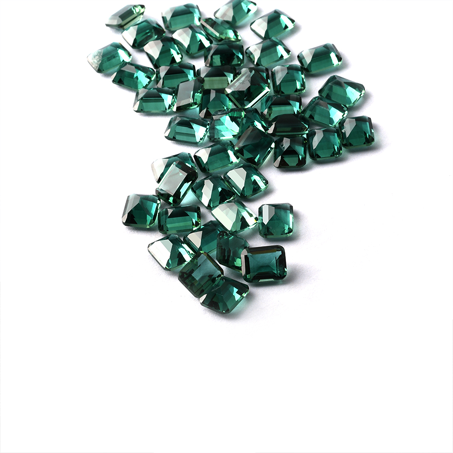 Green Glass Emerald Cut For Jewelry Making - 이미지 3